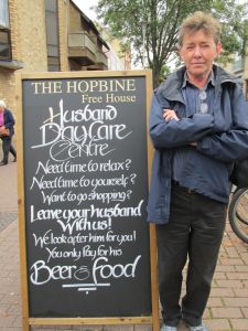 The Hopbine Pub advertises an invaluable service.